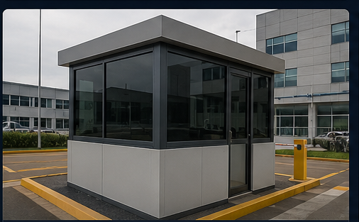 Cabina de seguridad con vidrio blindado