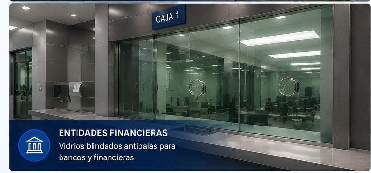 Vidrio blindado banco Perú
